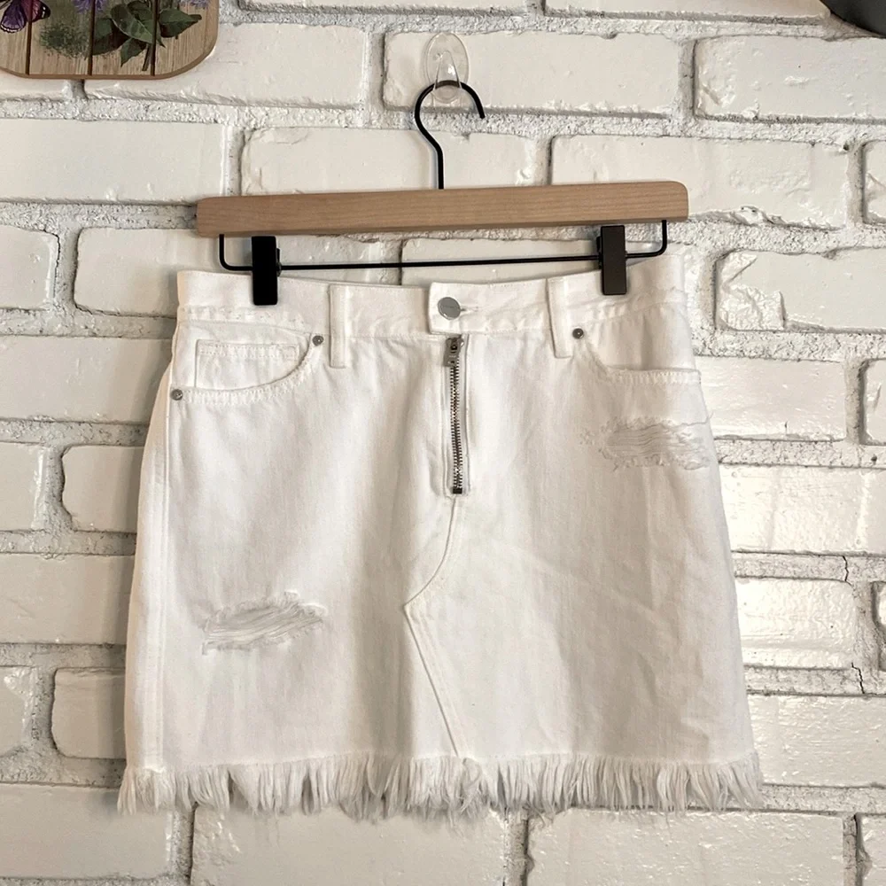 Sanctuary Denim white denim skirt ripped cute - Picture 1 of 6